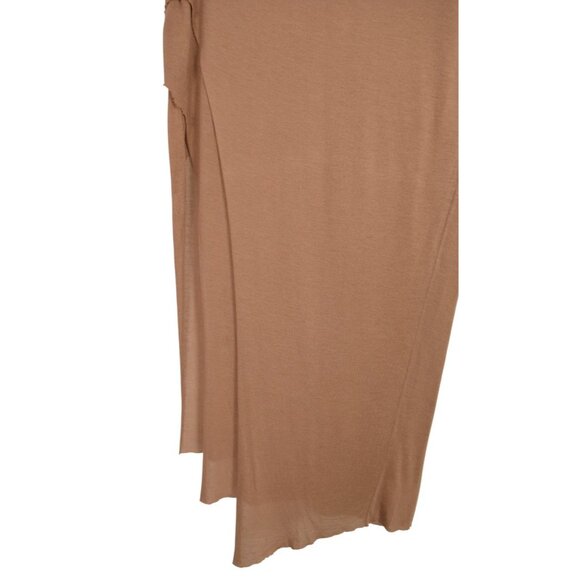 HELMUT LANG JERSEY LAYERED TAN MIDI SKIRT - Picture 3 of 8
